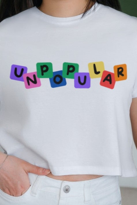 Women's "Scramble" Design Crop Tee