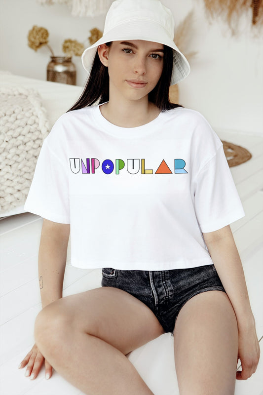 Women's "It Takes All Shapes" Design Crop Tee